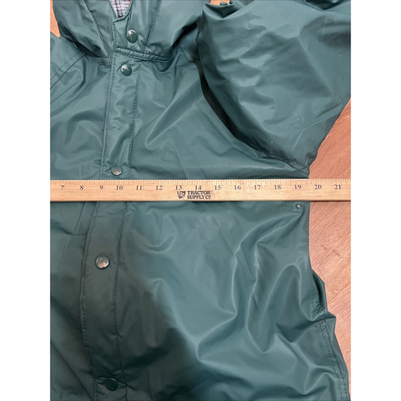 Sailmaker Womens Rain Jacket Youth 18 Green Full Zip Water Resistant Hood Lined - Picture 10 of 10